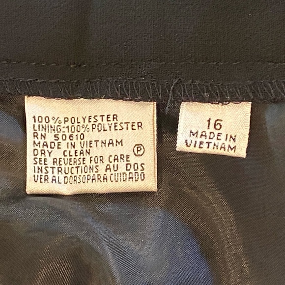 Le Suit Separate Dress Slacks Black Polyester Fully Lined Size 16 - Picture 8 of 12